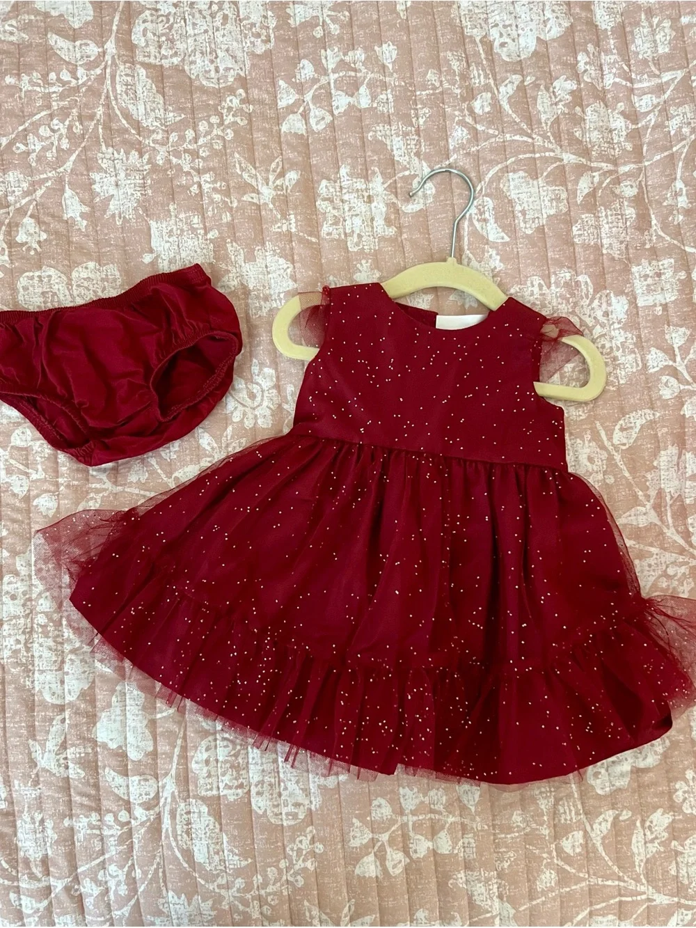 Carter’s 9M Burgundy Holiday Dress & Children’s Place Denim Jacket Bundle